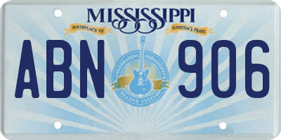 MS license plate ABN906