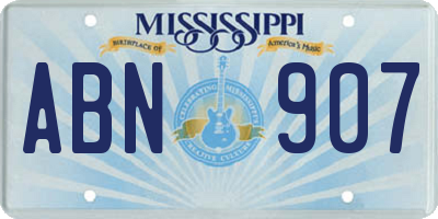 MS license plate ABN907