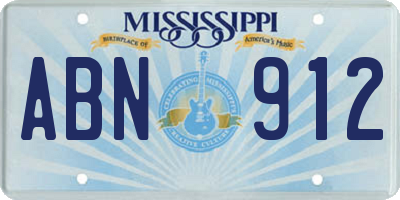 MS license plate ABN912