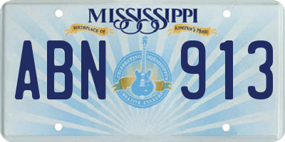 MS license plate ABN913