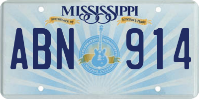MS license plate ABN914