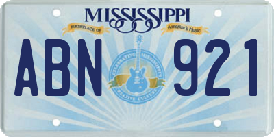 MS license plate ABN921