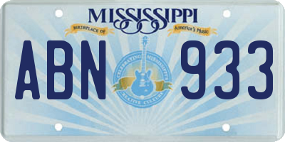 MS license plate ABN933