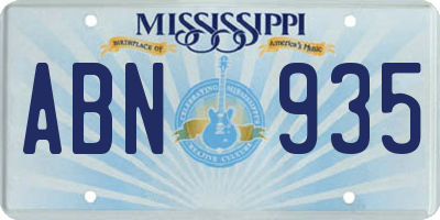 MS license plate ABN935