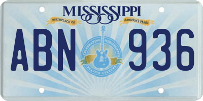 MS license plate ABN936