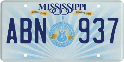 MS license plate ABN937