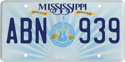 MS license plate ABN939