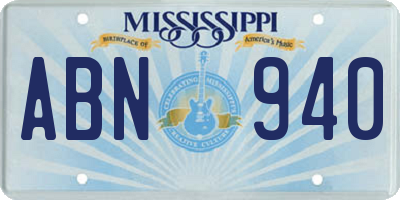 MS license plate ABN940