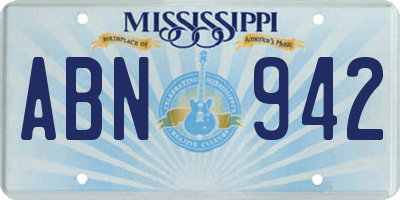 MS license plate ABN942