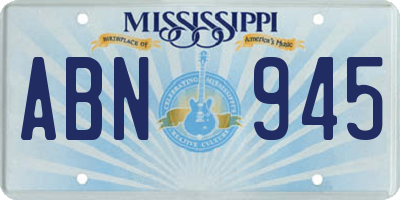 MS license plate ABN945