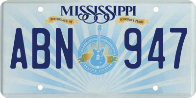 MS license plate ABN947