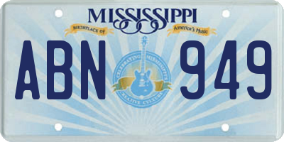 MS license plate ABN949