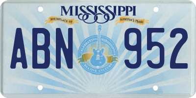 MS license plate ABN952