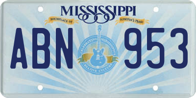 MS license plate ABN953