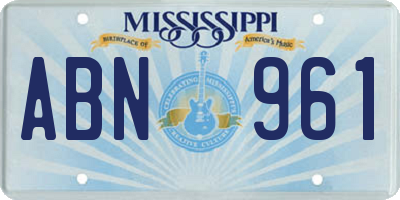 MS license plate ABN961