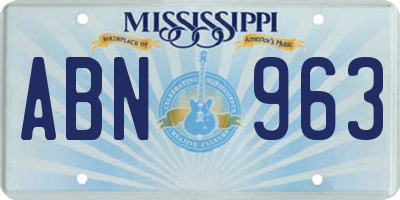 MS license plate ABN963