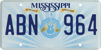 MS license plate ABN964