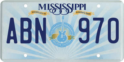 MS license plate ABN970