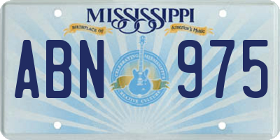 MS license plate ABN975