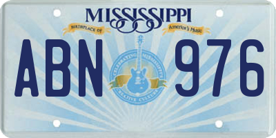 MS license plate ABN976