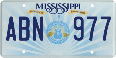 MS license plate ABN977