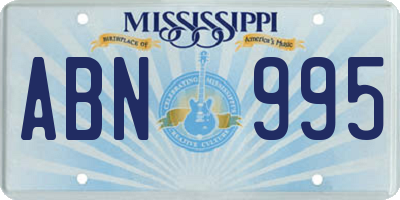 MS license plate ABN995