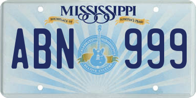 MS license plate ABN999