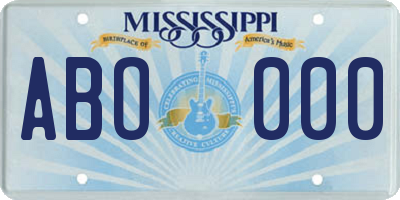 MS license plate ABO000