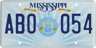 MS license plate ABO054