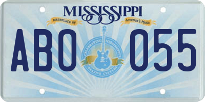 MS license plate ABO055