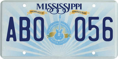 MS license plate ABO056