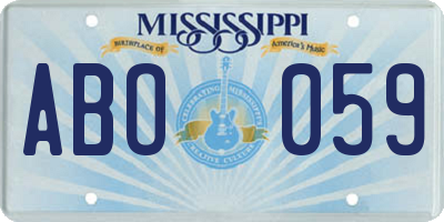 MS license plate ABO059