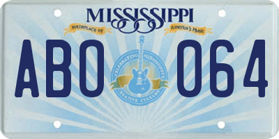 MS license plate ABO064