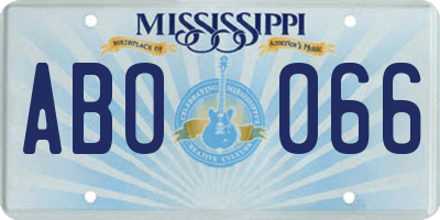 MS license plate ABO066