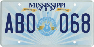 MS license plate ABO068