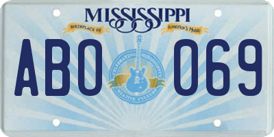 MS license plate ABO069