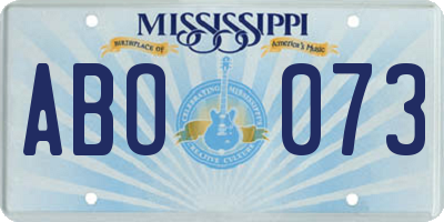 MS license plate ABO073