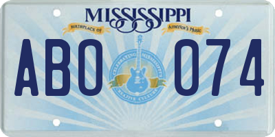 MS license plate ABO074