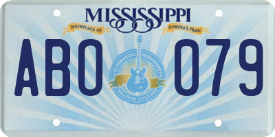 MS license plate ABO079