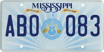 MS license plate ABO083