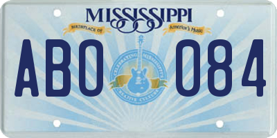 MS license plate ABO084