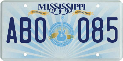 MS license plate ABO085