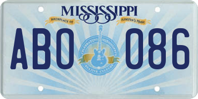 MS license plate ABO086