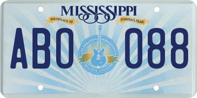 MS license plate ABO088