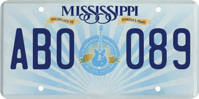 MS license plate ABO089