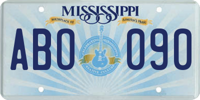 MS license plate ABO090