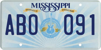 MS license plate ABO091