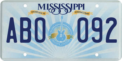 MS license plate ABO092