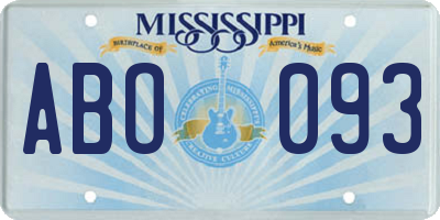 MS license plate ABO093