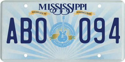 MS license plate ABO094